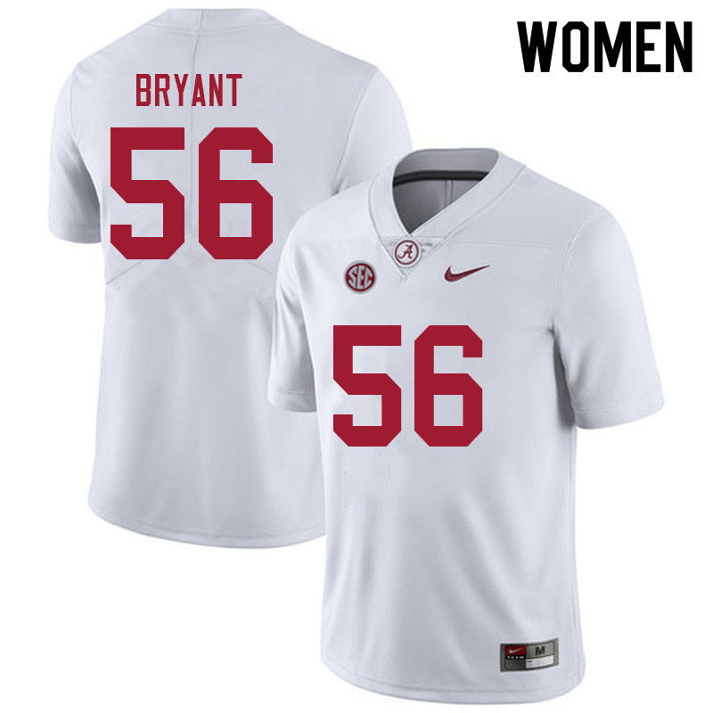 Alabama Crimson Tide Women's Colin Bryant #56 White NCAA Nike Authentic Stitched 2021 College Football Jersey YU16F75SU